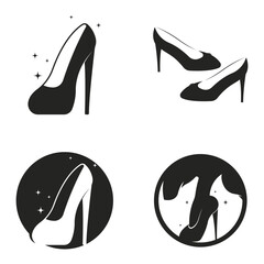 Obraz premium woman shoe ,High Heel logo vector template