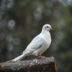 Obraz premium White Dove with Soft Feathers – Symbol of Peace & Puritydove, white, peace, bird, purity, wings, calm, soft feathers 