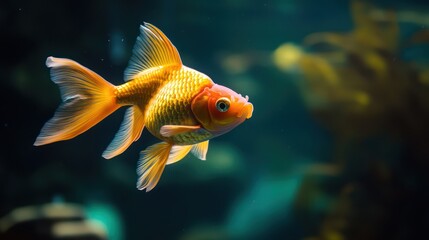 Obraz premium Golden Fish Underwater Serenity