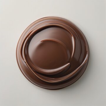 A smooth milk chocolate on plain white background
