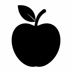 Elegant Apple Silhouette in Black