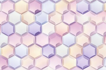 Fototapeta premium Seamless pattern of overlapping hexagons in soft pastel shades creating an elegant geometric design ideal for various projects