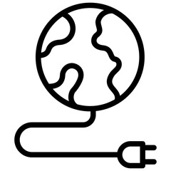 unplug cable with earth icon