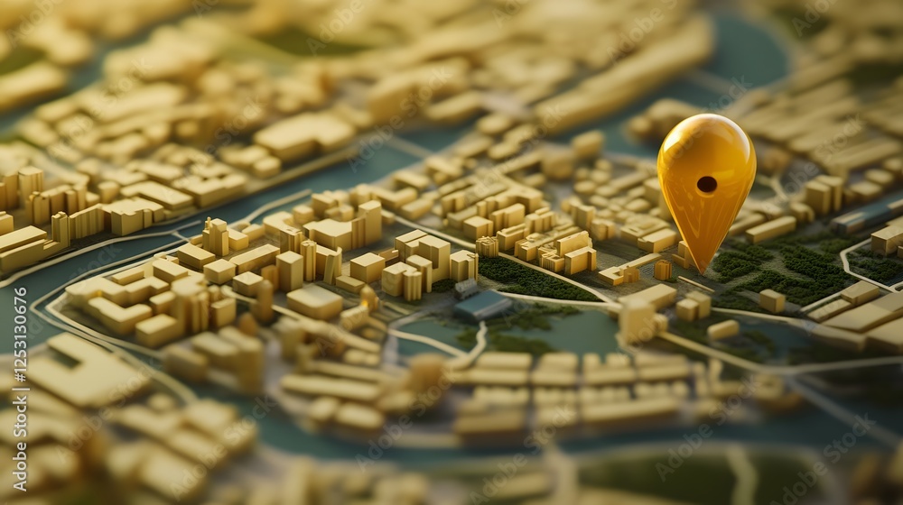 Aufkleber aerial panoramic view of a modern technologically advanced smart city with a detailed 3d architectur