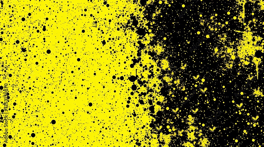 Canvas Prints black and yellow halftone background with grungy dots