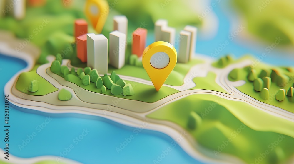 Fototapete aerial perspective of a futuristic technologically advanced smart city layout with detailed 3d archi