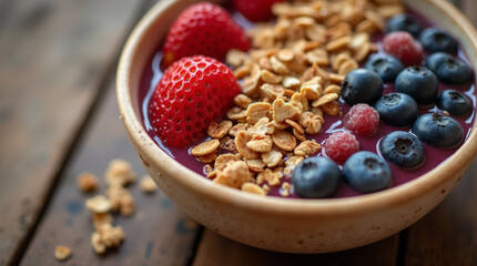 a smoothie bowl with fresh fruits