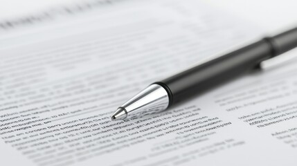 Fototapeta premium Pen on contract; office paperwork; close-up
