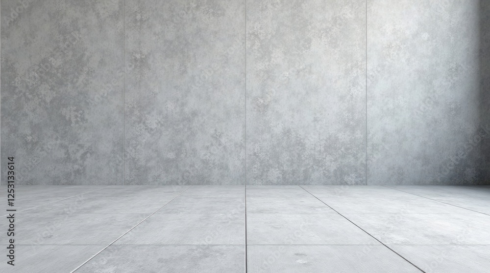 Aufkleber empty room with gray concrete wall and floor, ideal for product placement or background use