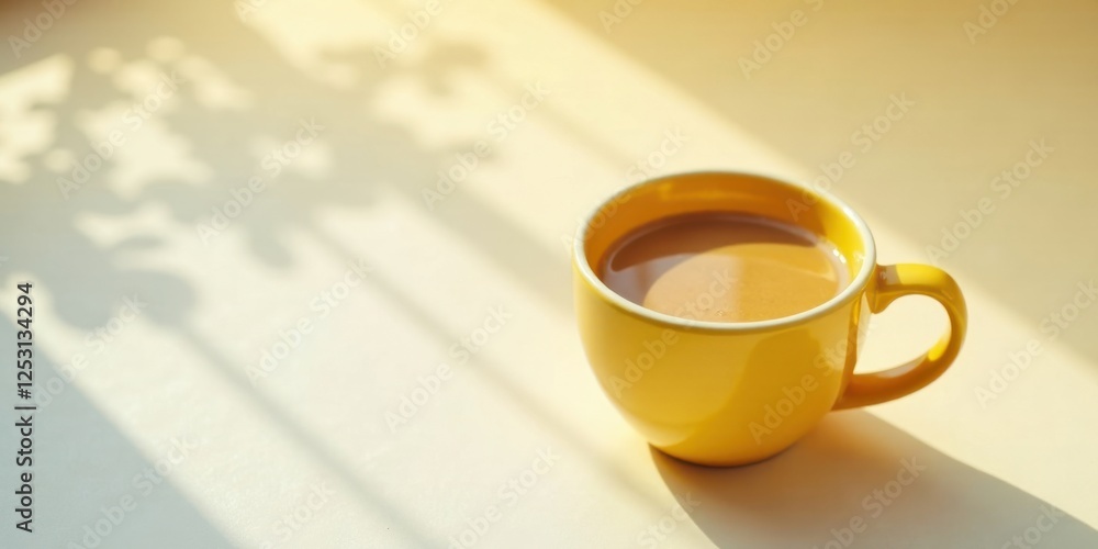 Poster a sunny morning's gentle light streams through a window, casting delicate shadows upon a surface whe
