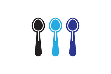 Kitchen spoon icon vector silhouette isolated in white background