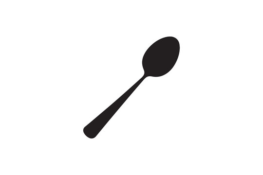 Kitchen spoon icon vector silhouette isolated in white background