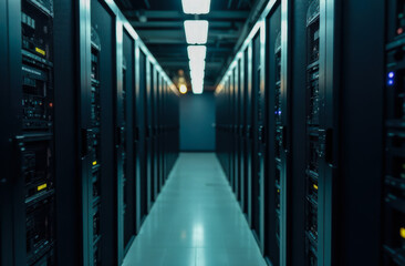 The server room with cables