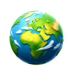 Earth globe 3d cartoon style