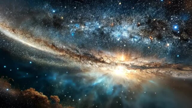 Exploring the vibrant beauty of the cosmos with dazzling stars and swirling galaxies illuminated by cosmic energy. Generative AI