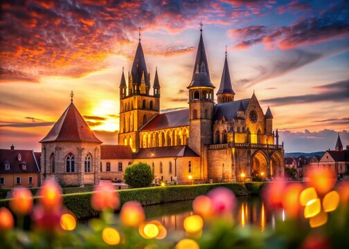 Sacred Heart Basilica Paray-le-Monial, Burgundy, France: Bokeh Photography