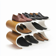 Stylish shoe display featuring various designs and colors