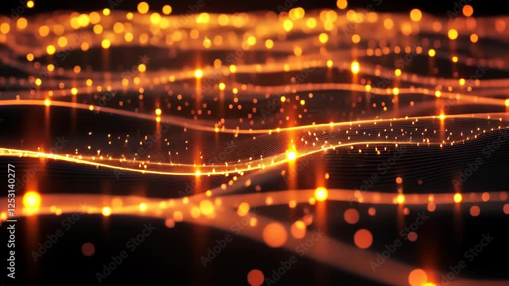 Aufkleber enchanting golden waves of light dance across the dark canvas in an ethereal display of magic and wo