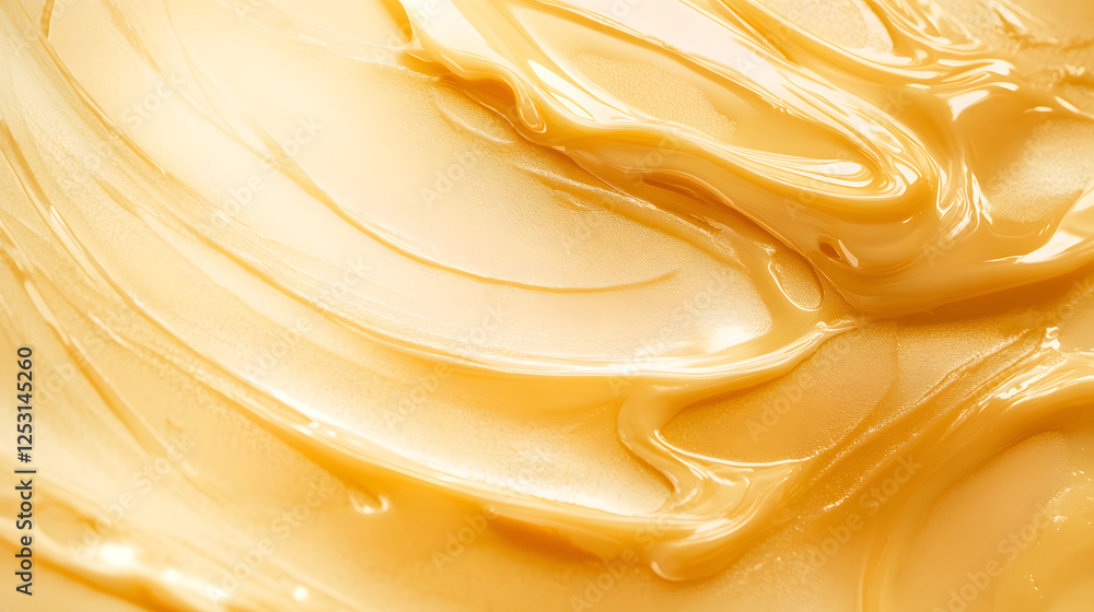 Aufkleber Captivating abstract background of fluid metallic golden swirls and waves creating a mesmerizing elegant and luxurious visual texture  The smooth