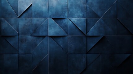 A dark navy blue background with an abstract geometric
