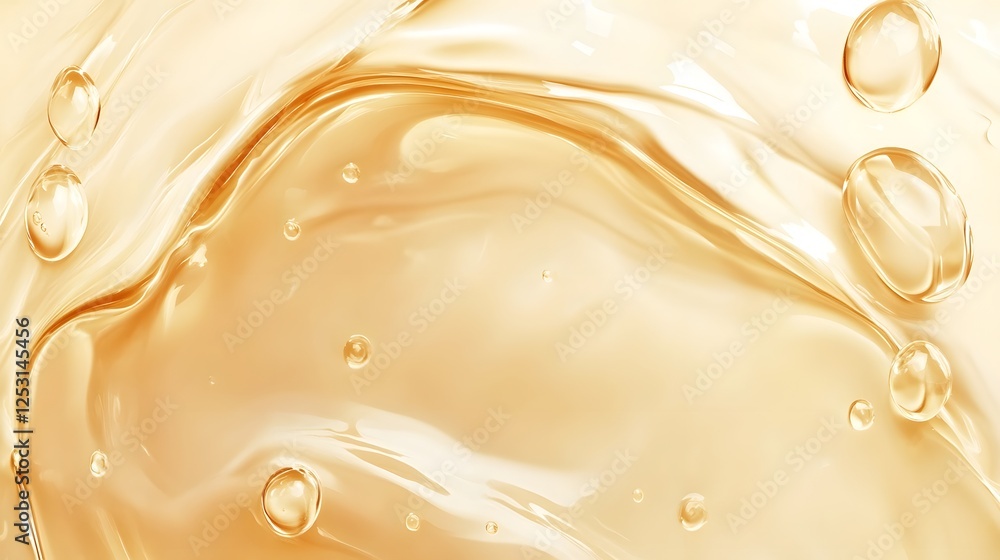 Aufkleber Captivating fluid dynamics captured in a mesmerizing display of golden swirls waves and ripples in motion  This abstract image showcases the elegant visceral
