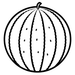 watermelon line art vector