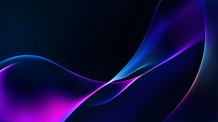 Moderner digitaler Hintergrund mit fließenden Lichtlinien in Blau und Violett. Dynamische wellenförmige Komposition mit eleganten Farbverläufen