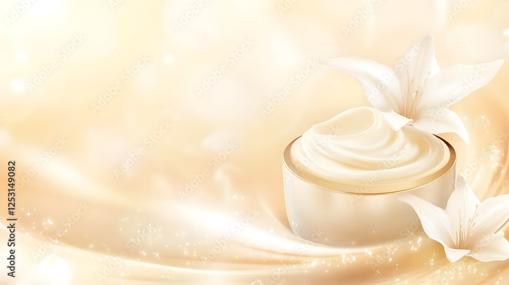 Poster closeup of a luscious creamy whipped topping swirl with a soft delicate texture against a light airy