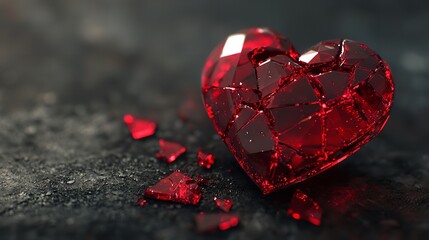 Shattered Heart: A Vibrant Symbol of Emotional Turmoil
