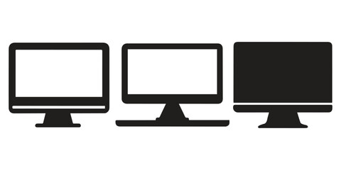 computer monitor with blank screen. Vector Desktop Computer Icon