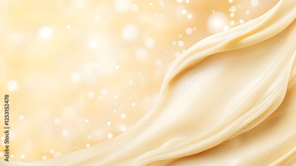 Leinwandbilder elegant and luxurious swirling cream satin backdrop with sparkling golden glitters and shimmering so