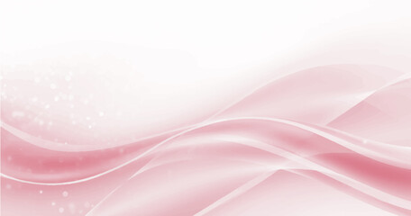 Soft pink wave backround with texture. Abstract stylized motion wavy illustration. Shiny rose lines created using blend tool on white backdrop. Curved smooth stripes. Design template for banner, flyer