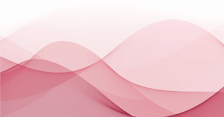 Soft pink wave backround with texture. Abstract stylized motion wavy illustration. Shiny rose lines created using blend tool on white backdrop. Curved smooth stripes. Design template for banner, flyer