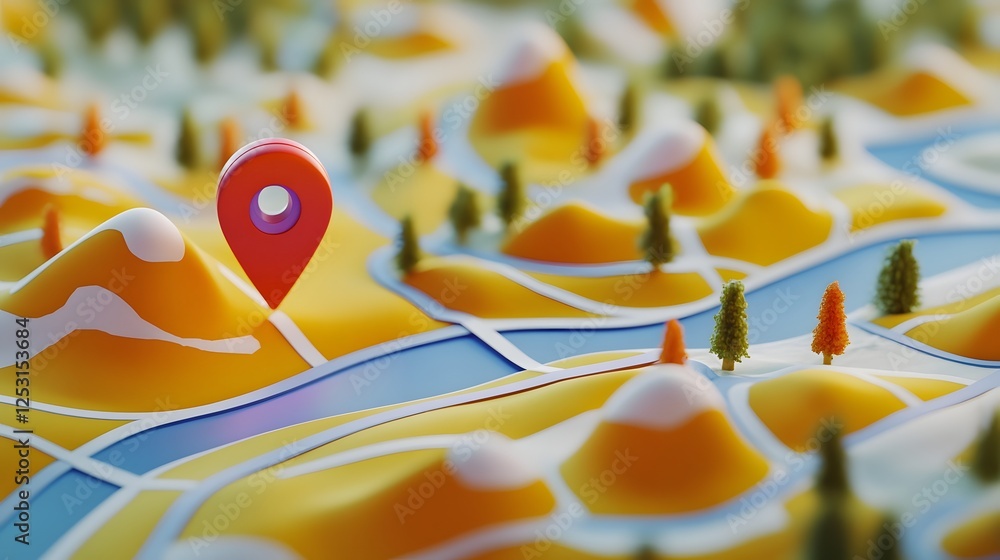 Poster exploring the winding trails through captivating mountain landscapes a journey of discovery adventur