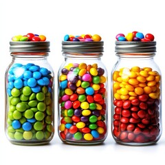 Colorful Decorative Jars Filled with Candies
