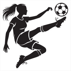 woman football player silhouette