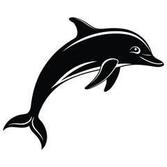 dolphin isolated on white background. dolphin logo icon silhouette vector style