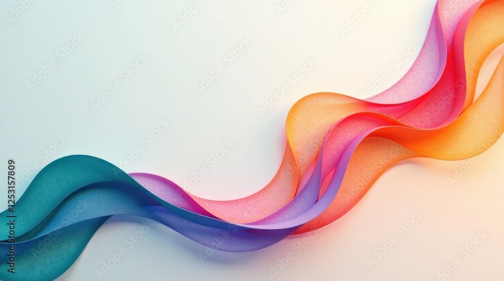 Aufkleber Abstract Colorful Wave Forms A Serene Design Element for Various Applications