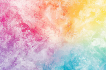 Obraz premium Soft pastel background featuring a vibrant tie-dye explosion radiating from the center, with flowing shades of pink, blue, yellow, green, orange, and lavender, creating a dynamic and colorful abstract