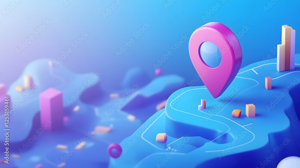 Fototapete futuristic geometric shapes including cubes polygons and floating spheres arranged in an abstract di