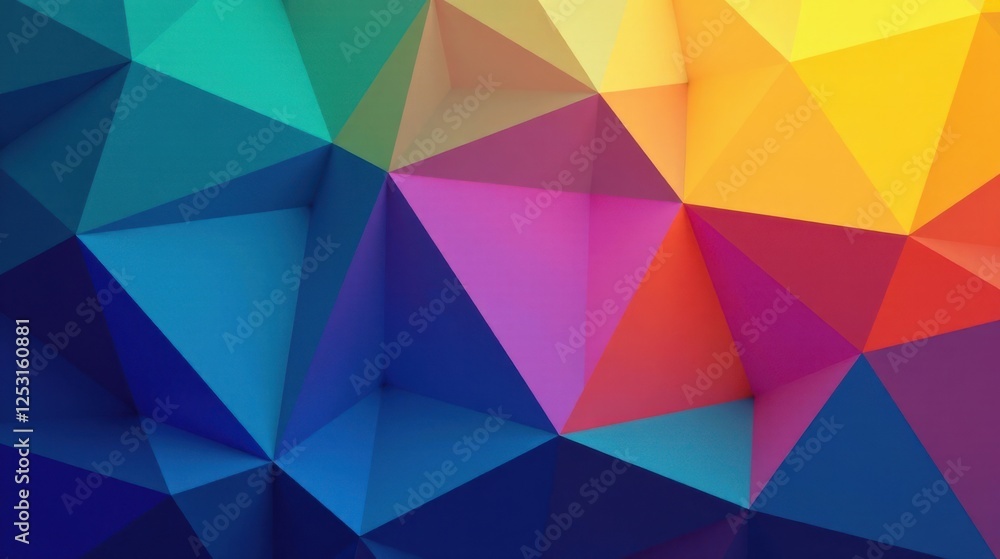 Aufkleber Abstract Colorful Geometric Low Poly Background with Vivid Hues and Sharp Angles