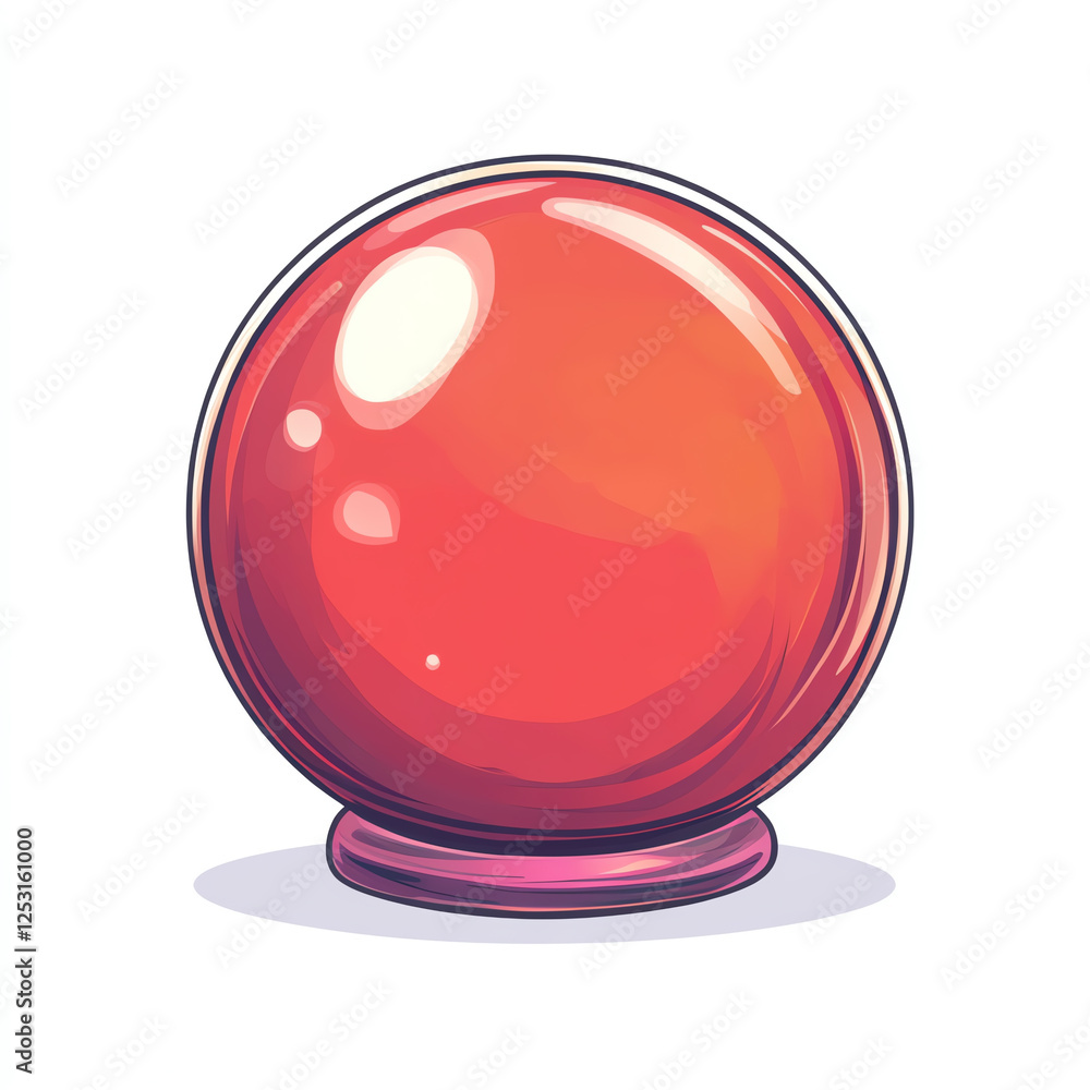 Poster A glossy red button with a smooth surface, reflecting light. Ideal for digital design projects, web interfaces, and user interactions. Perfect for eye-catching visuals.