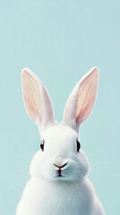 Fototapeta premium Easter bunny and decorated eggs in a basket for festive celebration