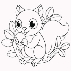 bunny outline art . color page for kids. adult color page KDP