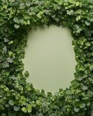 St. patrick's day greeting card with clover border frame background