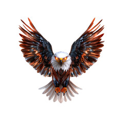 Obraz premium Fierce Metallic Bald Eagle with Wings Spread Wide