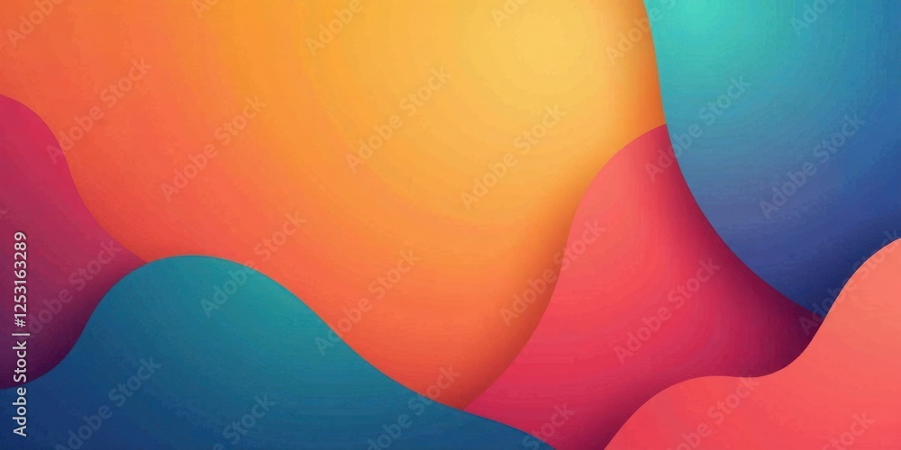 Poster Abstract Colorful Wave Background Design Featuring Vibrant Hues and Smooth Curves Ideal for Digital Presentations or Website Design