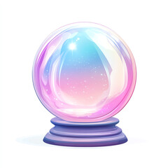 A mystical crystal ball with a colorful gradient, resting on a dark base, symbolizing divination and the allure of the unknown, perfect for spirituality and fortune-telling themes.