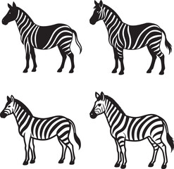 Obraz premium Zebra animal icon set design 