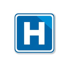 Obraz premium Essential hospital decal illustration with emergency healthcare symbol modern professional design medical facility vinyl wall sticker vector artwork directional sign